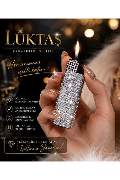 Lüks Taş Taşlı Çakmak (Gümüş)