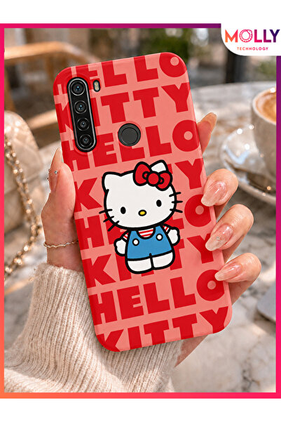 Molly REDMİ NOTE 8 İçin Pamuk Şeker Hello Kitty Desenli Silikon Kılıf