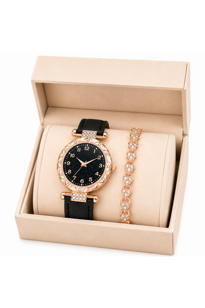 SOKI Set Elegant Damă – Ceas Rose Gold și Brățară cu Zirconii Premium