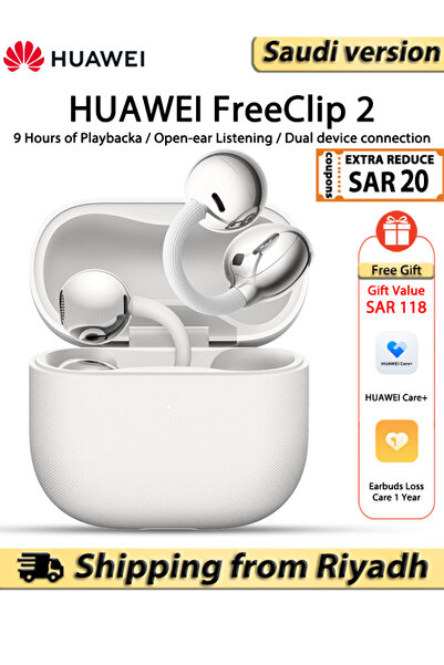 Huawei FreeClip 2 Wireless Earphones, Bluetooth Earbuds, C-bridge Design,Adap...