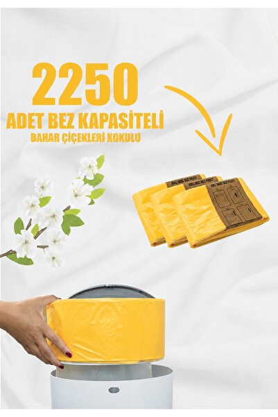 Korbell Kirli Bebek Bezi Kovaları Ile Uyumlu 3 Paket 2250 Adet Bez Kapasiteli...