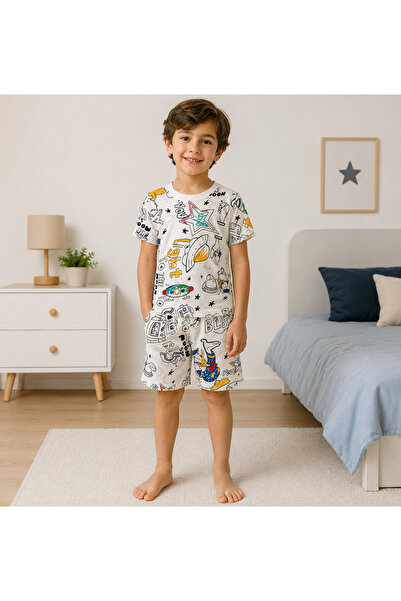 Fil Kids Set de pijamale de vară pentru băieți, din bumbac, țesătură subțire,...