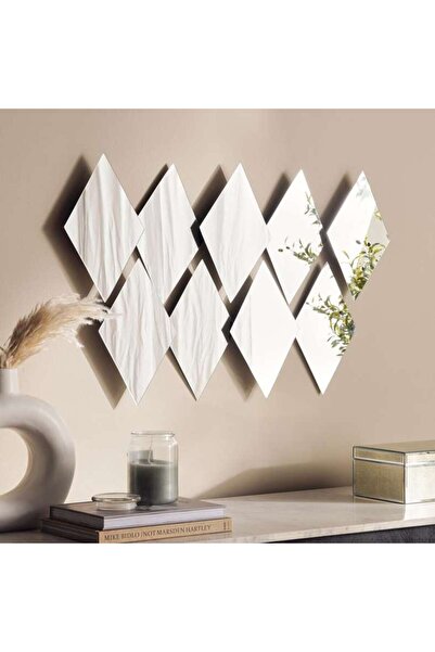 PAN HOME مرايا زخرفية أسترال مكونة من 9 قطع مقاس 20×32 سم - شفافة