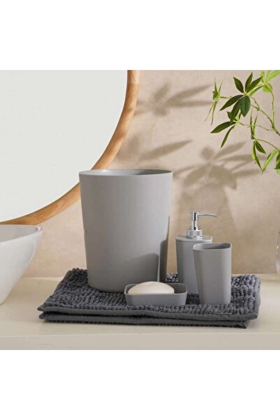 PAN HOME طقم إكسسوارات حمام مالدون من 5 قطع - رمادي