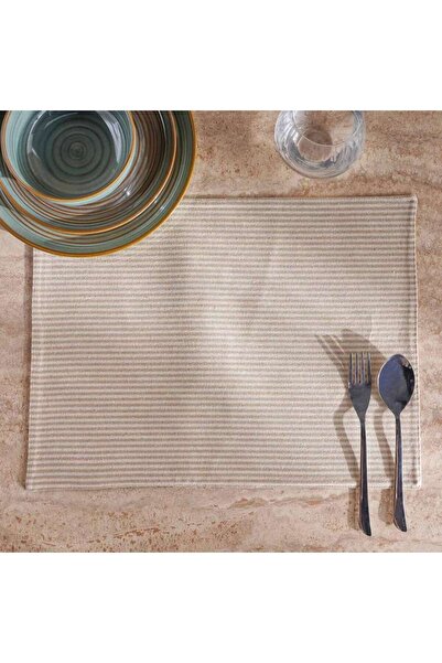 PAN HOME Velisha Pinstripe 4piece Placemat Set 33x45cm - Beige