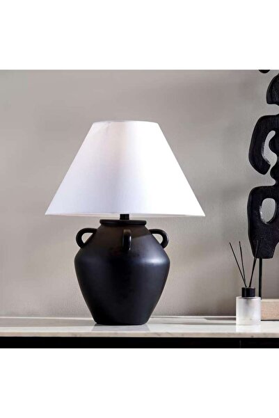 PAN HOME مصباح طاولة سيراميك كولبر E27 مقاس 43×58.5 سم - أسود