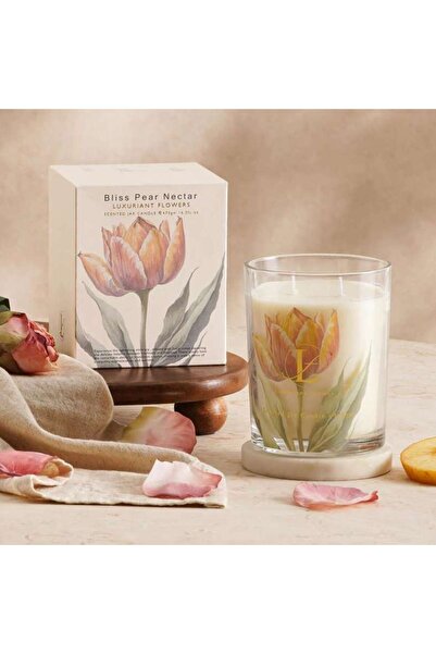PAN HOME شمعة معطرة برائحة عصير الكمثرى من بليس في وعاء زجاجي 470 جرام - لون ...