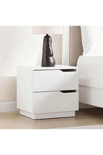 PAN HOME Menora 2 Drawer Night Stand Melamine - White