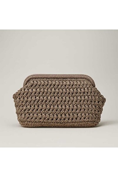 BY AKTEPE STORE Mango Model El Örgüsü Burslu Clutch Çanta Polyester Makrome İ...