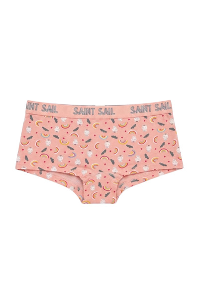 Saint Sail Desenli Pamuklu Likralı Kumaşlı Baskılı Couple Boyshort Kadın Külot