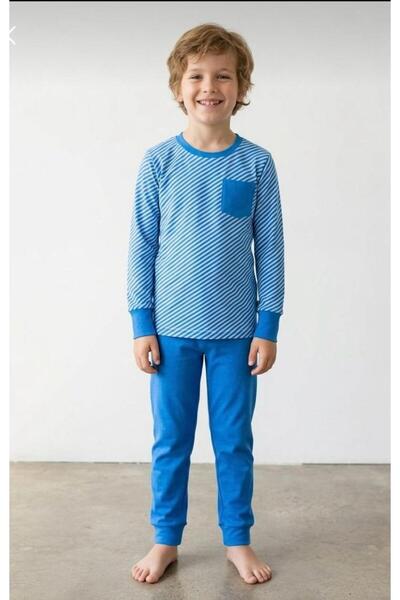 ICEFIELDS 100% Cotton Striped Boy's Pajama Set