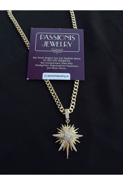 Passionis Jewelry قلادة حجر الزركون من نورث ستار