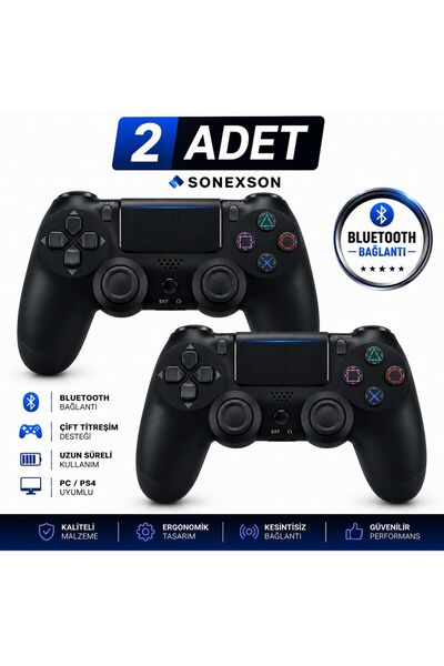 SONEX Kablosuz Oyun Kolu 2’li Set Titreşimli Joystick Tablet Telefon PC Uyumlu