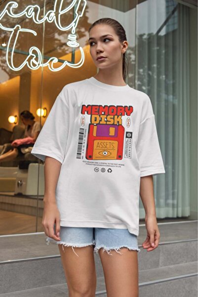 buzagi tasarım ürünleri Urban Oversize Unisex White T-Shirt