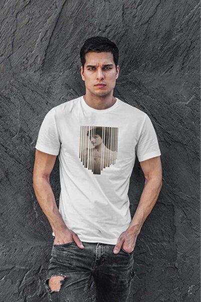 buzagi tasarım ürünleri Nostalgia Digital Print Regular Fit White Unisex T-Shirt
