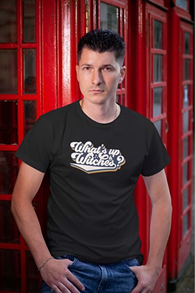 buzagi tasarım ürünleri Witches Regular Fit Black T-Shirt