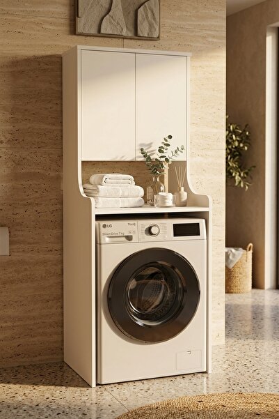 L'occi Concept Çamaşır Makinesi Üstü Dolabı Rivard Banyo Düzenleyici Raflı Ka...