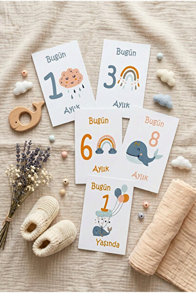 Moky Design Baby Monthly Memory Cards, 12-Piece for Month Concept Photo Shoot...