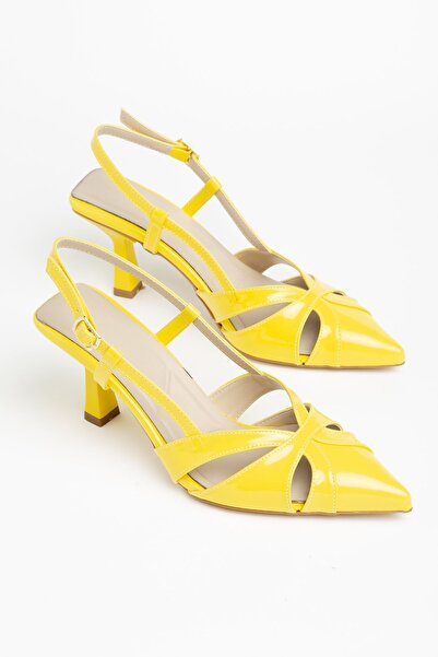 Hayalimdeki Ayakkabı Eleni Women's Yellow Patent Leather Buckle Detailed Thin...
