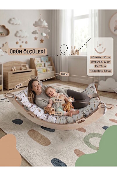 Sallanan Çocuk Yatağı, Montessori Çocuk Yatağı Minderli
