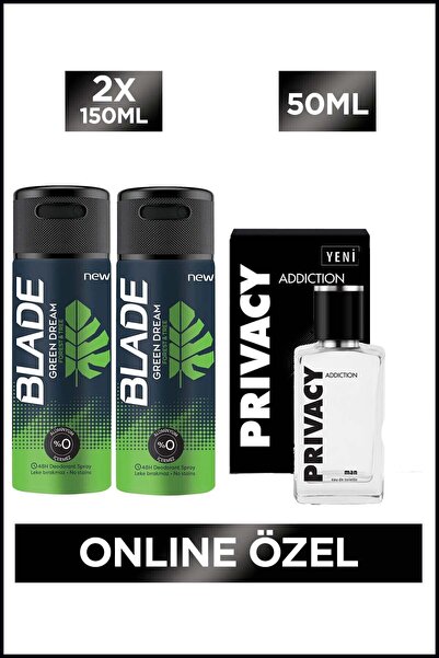 Privacy Man Addiction Edt Erkek Parfüm 50 Ml + Blade Green Dream Erkek Deodor...
