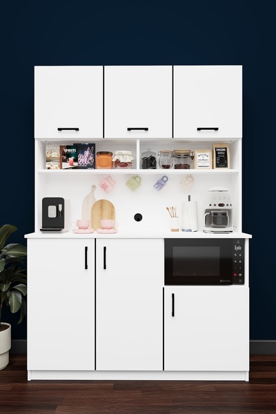 asratrend Modern Kahve Köşesi Dolabı %100 MDF Çok Amaçlı Erzak Depolama Dolab...