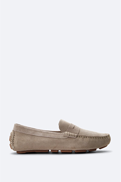 Avva Erkek Taş %100 Süet Hafif Loafer Ayakkabı B008001