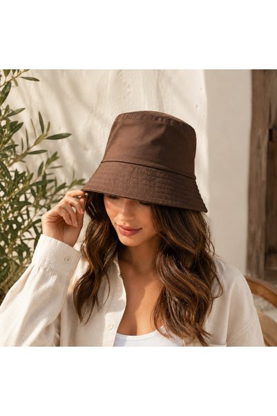 Wearflawless قبعة دلو نسائية باللون البني، قبعة دلو صيفية، قبعة دلو/فيشر كاجوال