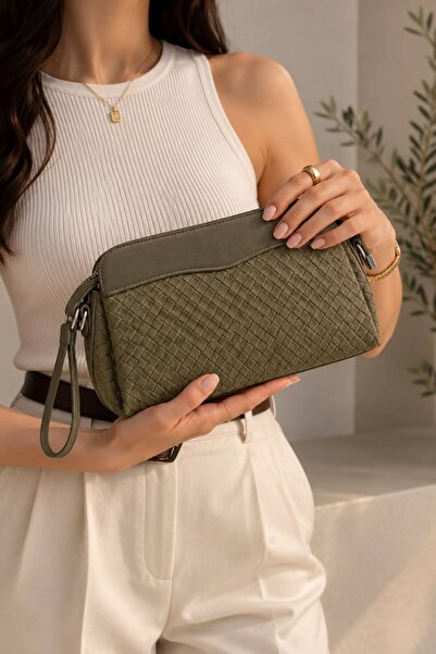 LikeMoon Women's Knitted Textured Zippered Hand and Shoulder Bag for Daily Use