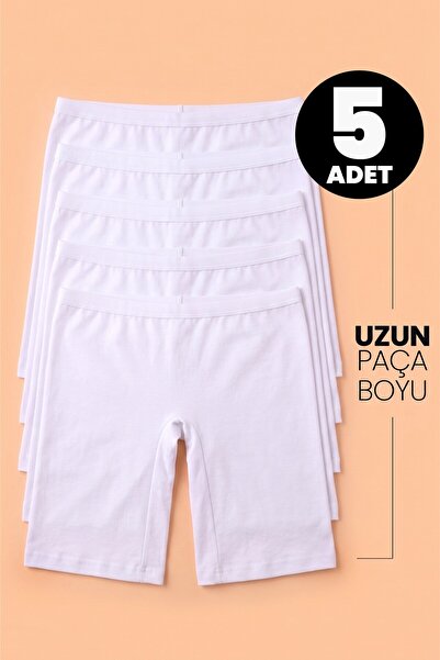 Öts Kız Çocuk 5'li Gri Pamuklu Likralı Uzun Boxer Tayt Vücudu Saran Esnek Kum...