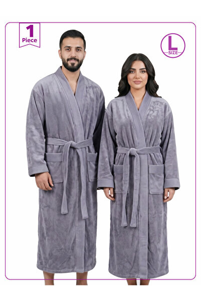 Donetella Unisex Bathrobe L Size , Kimono Collar, Absorbent Quick Dry Microfi...