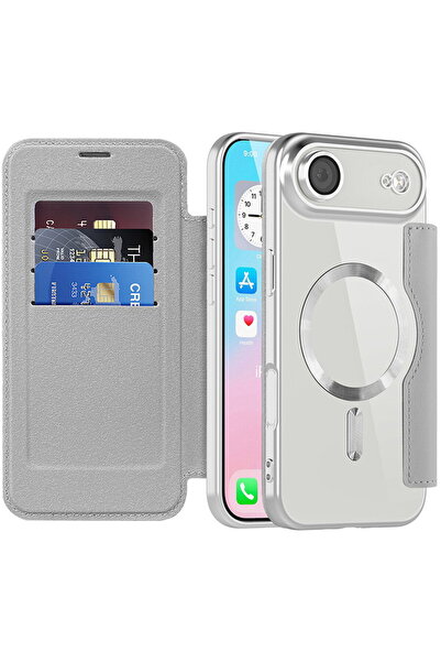 Techsuit Husa pentru iPhone 17 Air - SmartMag Book Case - Gray