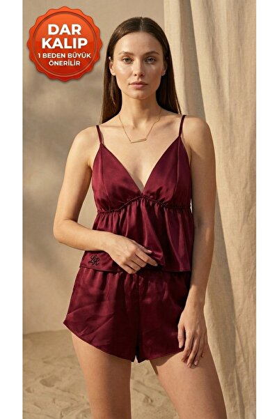 Liliera Burgundy Elegance Nakışlı Takım