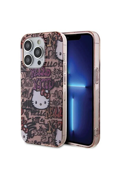 Hello Kitty Husă IML Tags Graffiti pentru iPhone 13 Pro / 13 - roz
