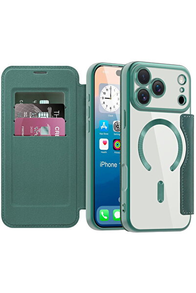 Techsuit Husă pentru iPhone 17 Pro Max - SmartMag Book Case - Verde