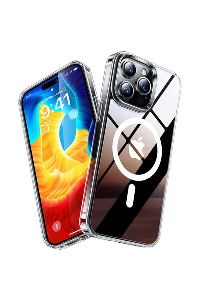 TORRAS Husă pentru iPhone 15 Pro Max - Seria Diamond MagSafe - Transparentă