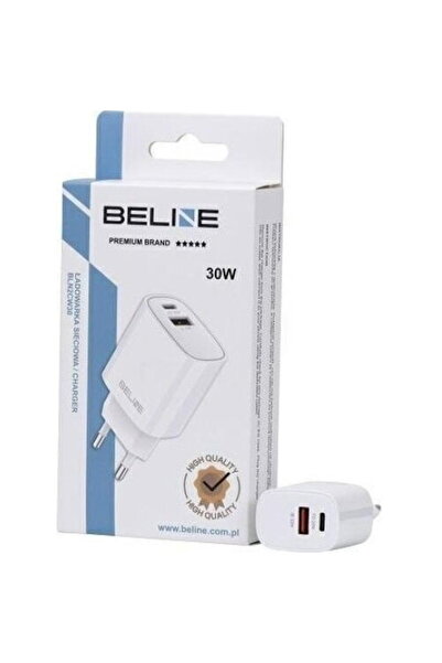 Beline 1xUSB-C + 1xUSB, 30W, Alb