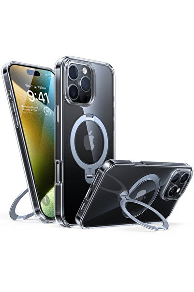TORRAS Husa pentru iPhone 16 Pro - Ostand Spin MagSafe Series - Clear