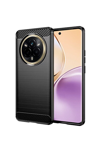 Techsuit Θήκη για Realme 14 Pro - Σιλικόνη Άνθρακα - Μαύρο