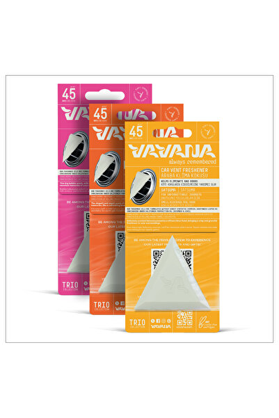 VAVANA Trio Araba Klima Kokusu, Oto Kokusu, 45 Gün Etkili, 3'lü Set - Satsuma...