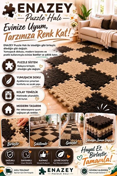 ENAZEY Koyu Kahverengi-Kahverengi Kombini Modern Oturma odası, çocuk odası, y...