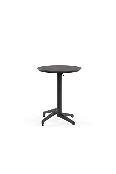 Tilia Moon Polipropilen Katlanır Masa Ø60 cm Antrasit - Bahçe, Balkon, Kafe, ...