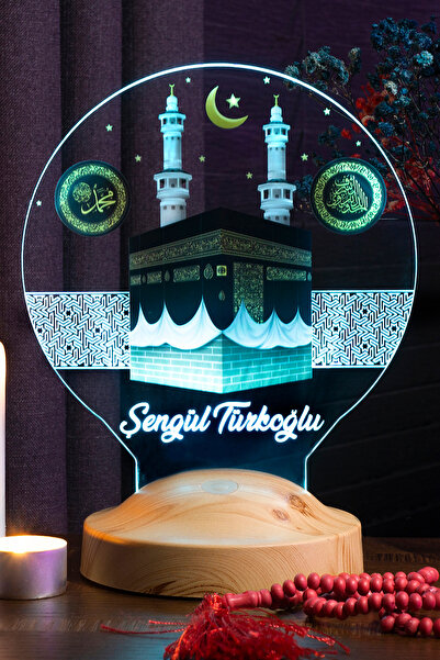 SEVGİLAMBASI Anneye Hediye, Kabe Görselli Dini Hediye, Kabe Led Lamba, Babala...