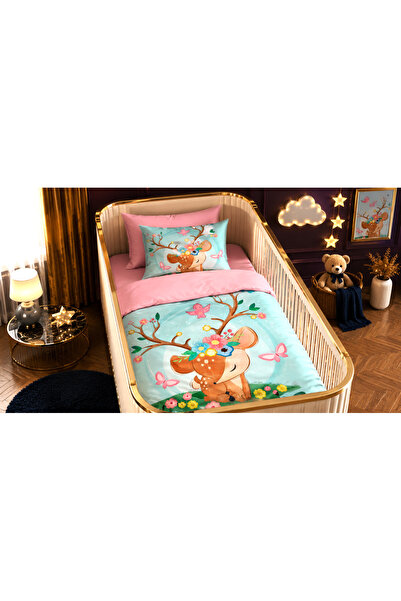 Fabeteks Ceylan Baby and Flowers Digital Baby Bedding Set