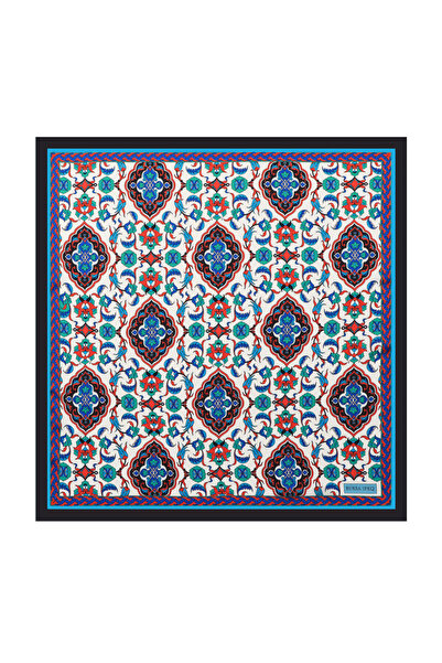 Bursa İpek Black Tile Pattern Silky Handkerchief