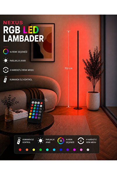 neeko Nexus Rgb Stıck Led Lambader Full Renk Uzaktan Kumandalı Aydınlatma Sis...
