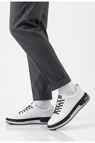 Budaks Genuine Leather Men's Casual Shoes Orthopedic Comfortable Soft White