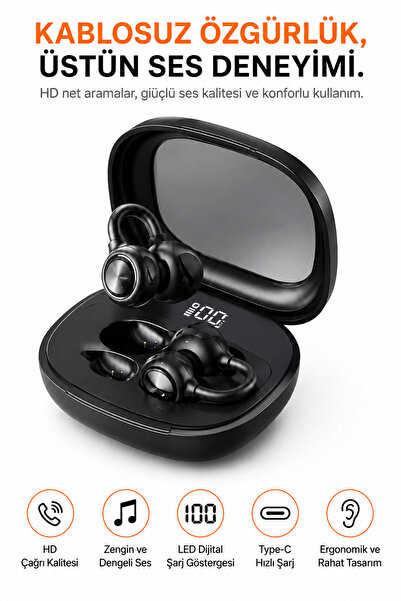 Ayers OWS Kablosuz Bluetooth Kulaklık M163, Açık Kulak Tasarım, HD Ses Deneyi...