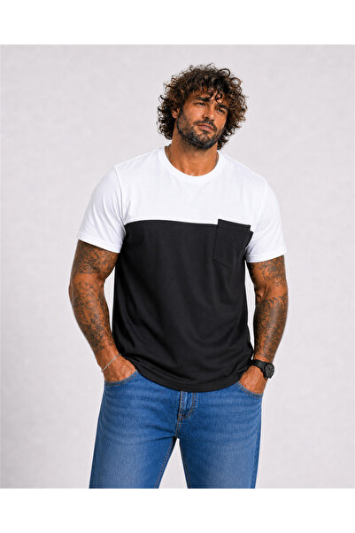 Starbattal Men's Large Size Crew Neck T-Shirt with Pockets and Inserts 26144 ...