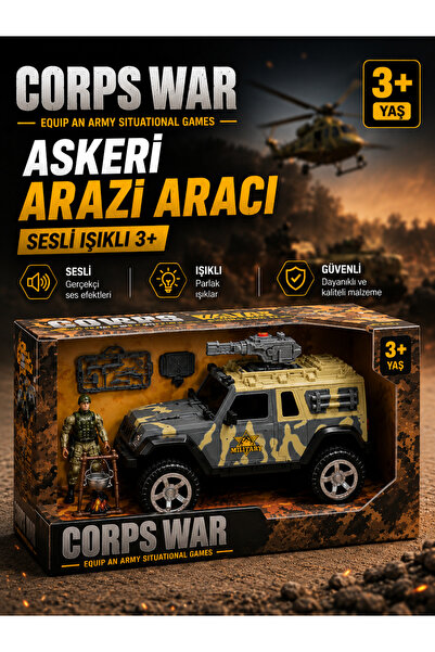 ideal STORE ELİVARA 6676A ASKERİ ARAZİ ARACI SESLİ IŞIKLI 3+